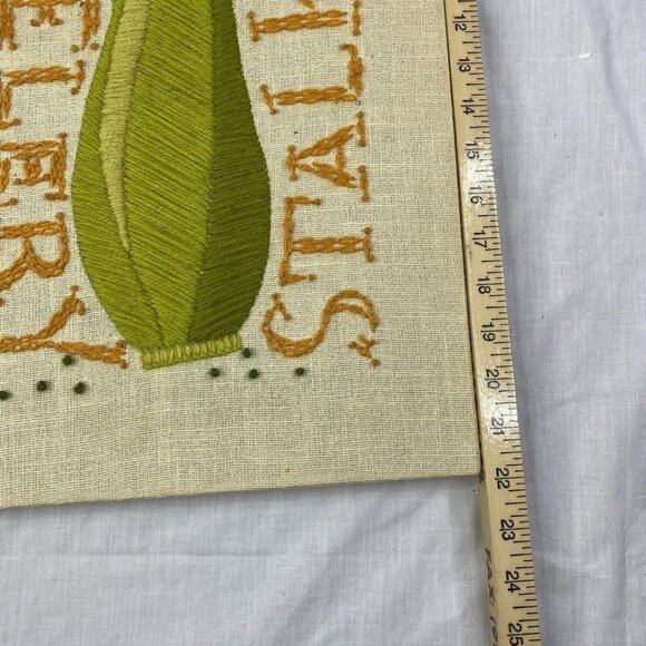 Vintage Paragon Needlecraft Crewel Stitchery Celery Stalks #0521 12x22" Finished - Picture 12 of 15